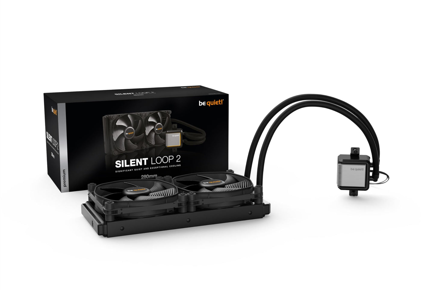be quiet! Silent Loop 2 280mm CPU Liquid Cooler for Overclocked Systems, 2X Silent Wings 3 PWM high-Speed Fans, dampened and Adjustable Pump, 6-Pole Motor, 3-Chamber Pump, ARGB LEDs