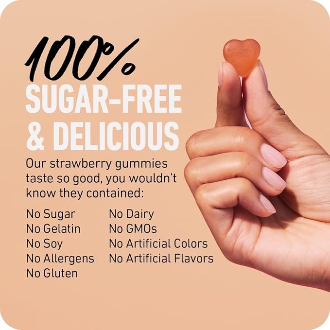 Boldify Hair Growth Gummies - Sugar-Free Biotin Gummies - Fast-Acting Vegan Vitamins for Skin, Nails, and Hair - 5000mcg Biotin/Serving, 30-Day Supply - Natural Strawberry Flavor