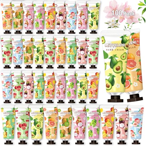 100 Pack Hand Cream Gifts Set, Hand Lotion Travel Size, Teacher Appreciation Gifts, Mothers Day Gifts, Mini Lotion Bulk, Thank You Gifts, Mini Hand Cream Gifts for Women Corworkers Nurse Birthday
