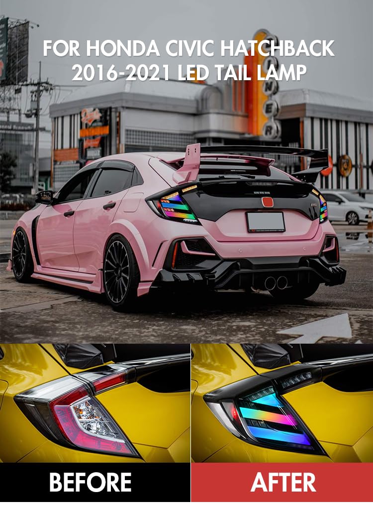 TT-ABC RGB Mods Tail light for Honda Civic Hatchback 2016-2021 (RGB for Hatchback)