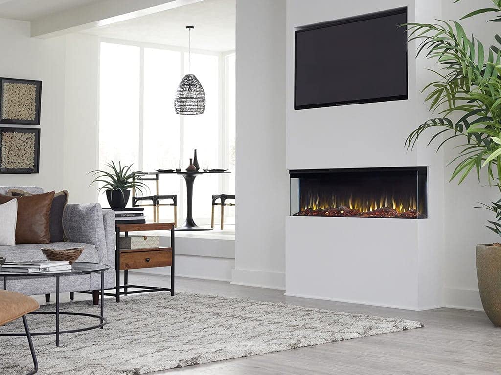 Touchstone Sideline Infinity Pro 3-Sided Smart 50" WiFi-Enabled Electric Fireplace - 80045 - Built-in - 6 Realistic Flame Colors- 13-Color Down Lighting- Crackle Sound- 1,500W Heater