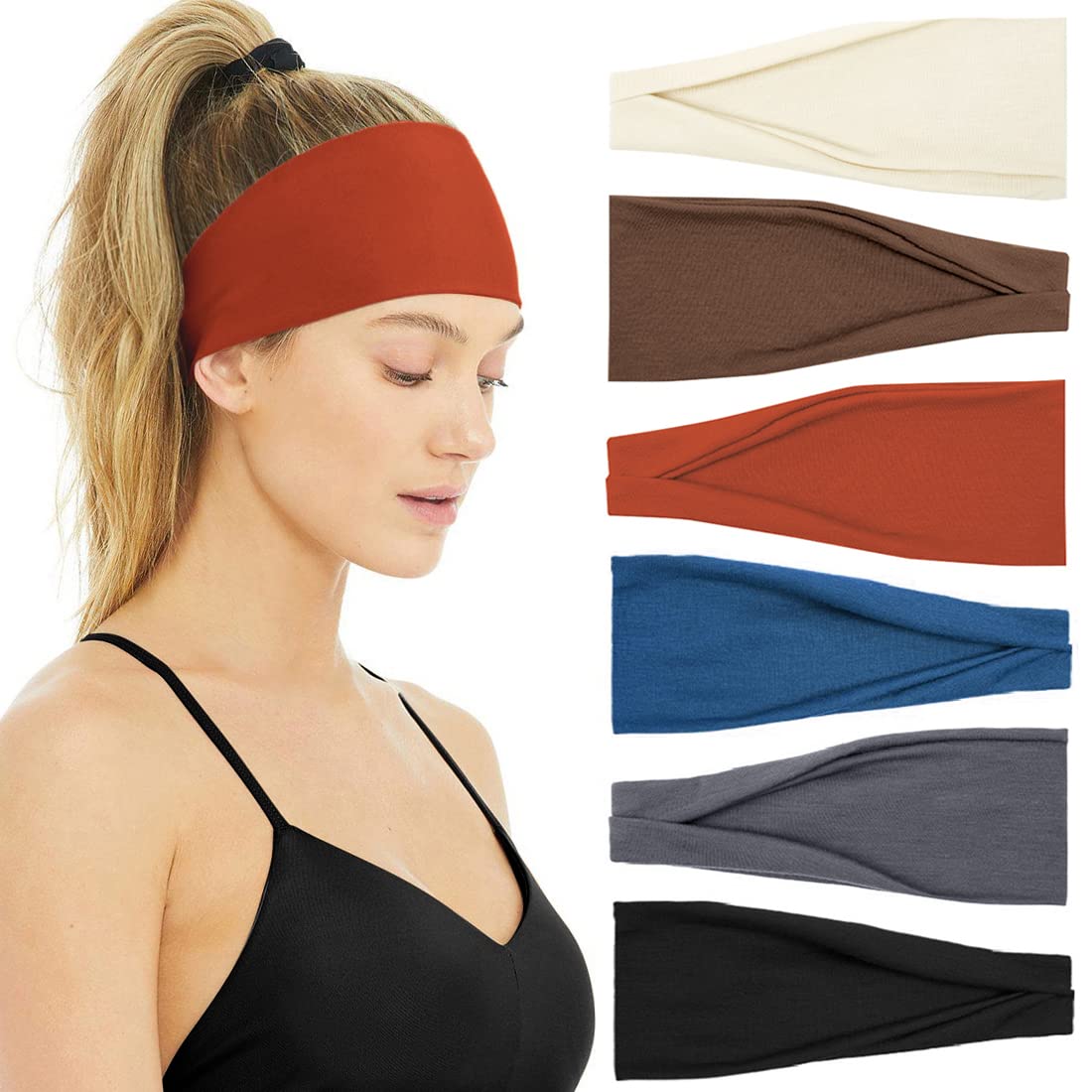 Huachi Women's Fashion Headbands Non Slip Headband Sweat Wicking Hair Bands