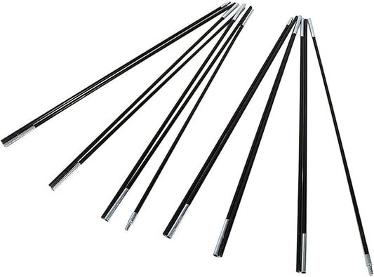 Cocoarm Replacement Tent Poles, Black Preassembled Tent Pole Outdoor Camping Fiber Glass Rod Double Tent Pole Support Frames Kit