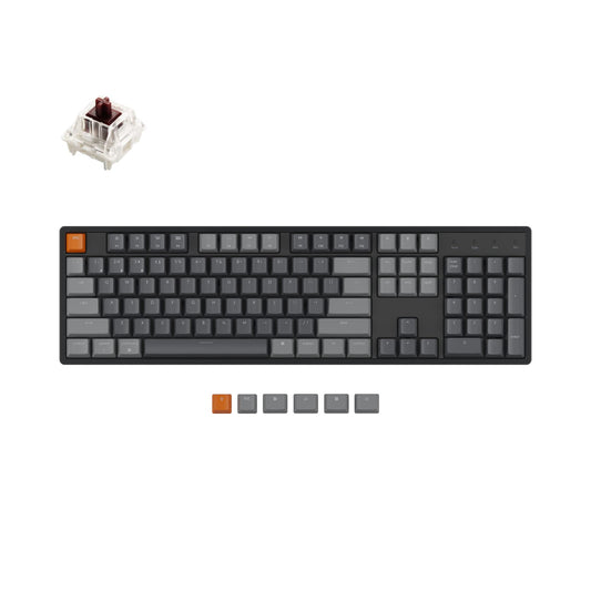 Keychron K10 RGB Full Size Layout Hot-Swappable Mechanical Keyboard for Mac Windows, Multitasking 104-Key Bluetooth Wireless/USB Wired Gaming Keyboard with K Pro Brown Switch Aluminum Frame