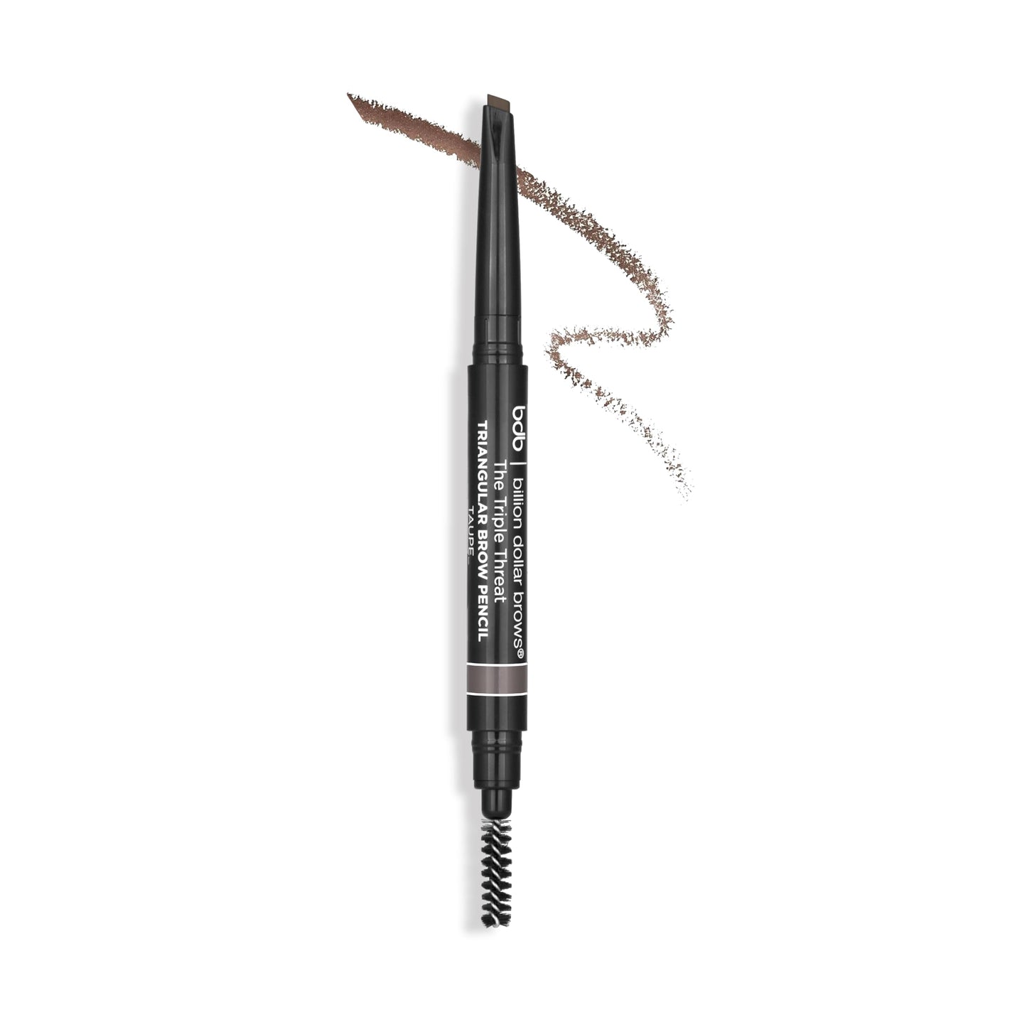 Billion Dollar Brows Universal Eyebrow Pencil - Dual-Ended With Triple Threat Triangular Tip & Spoolie, Waterproof, Natural Fini