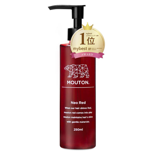 MOUTON Neo Red Color shampoo 250g Red, Semi permanent hair color, Vegan, PPD & Ammonia Free, Made in Japan