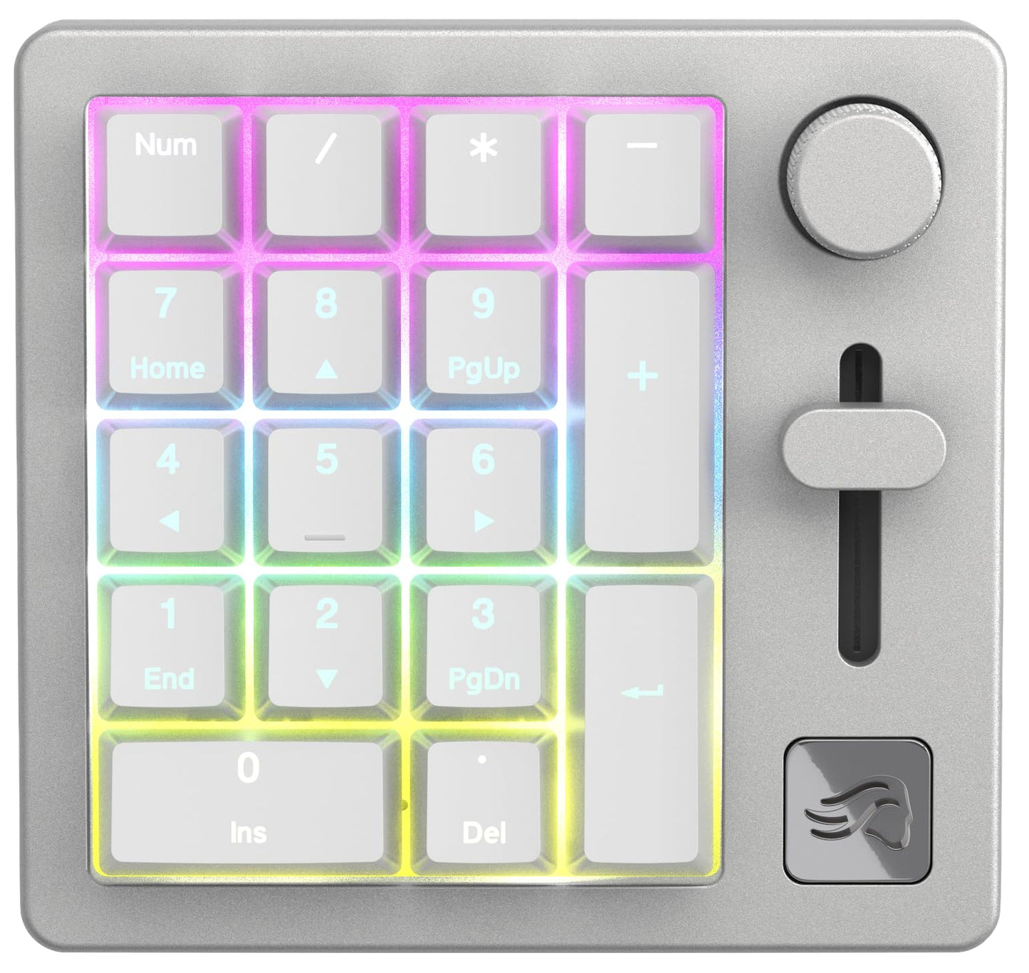 Glorious GMMK Mechanical Numpad- 10 Key USB Programmable Keypad - Hot Swappable, Volume Control, RGB Backlit, Wired & Wireless Bluetooth - Laptop & Keyboard Accessories- White