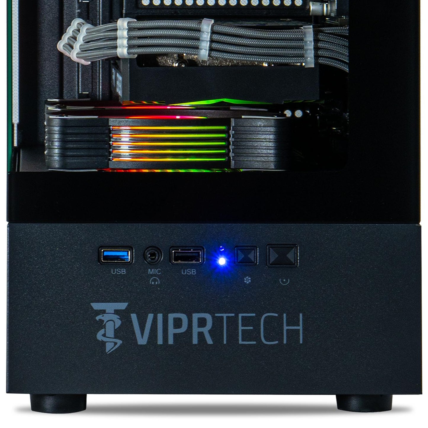 ViprTech Reaper 2.5 Liquid-Cooled PC - AMD Ryzen 7 8700F (5.0Ghz Turbo), AMD RX 7800 XT 16GB, 32GB DDR5 6400, 2TB NVMe SSD, 1000W Gold, VR-Ready, WiFi BT, Win 11, Gaming Desktop Computer, Black