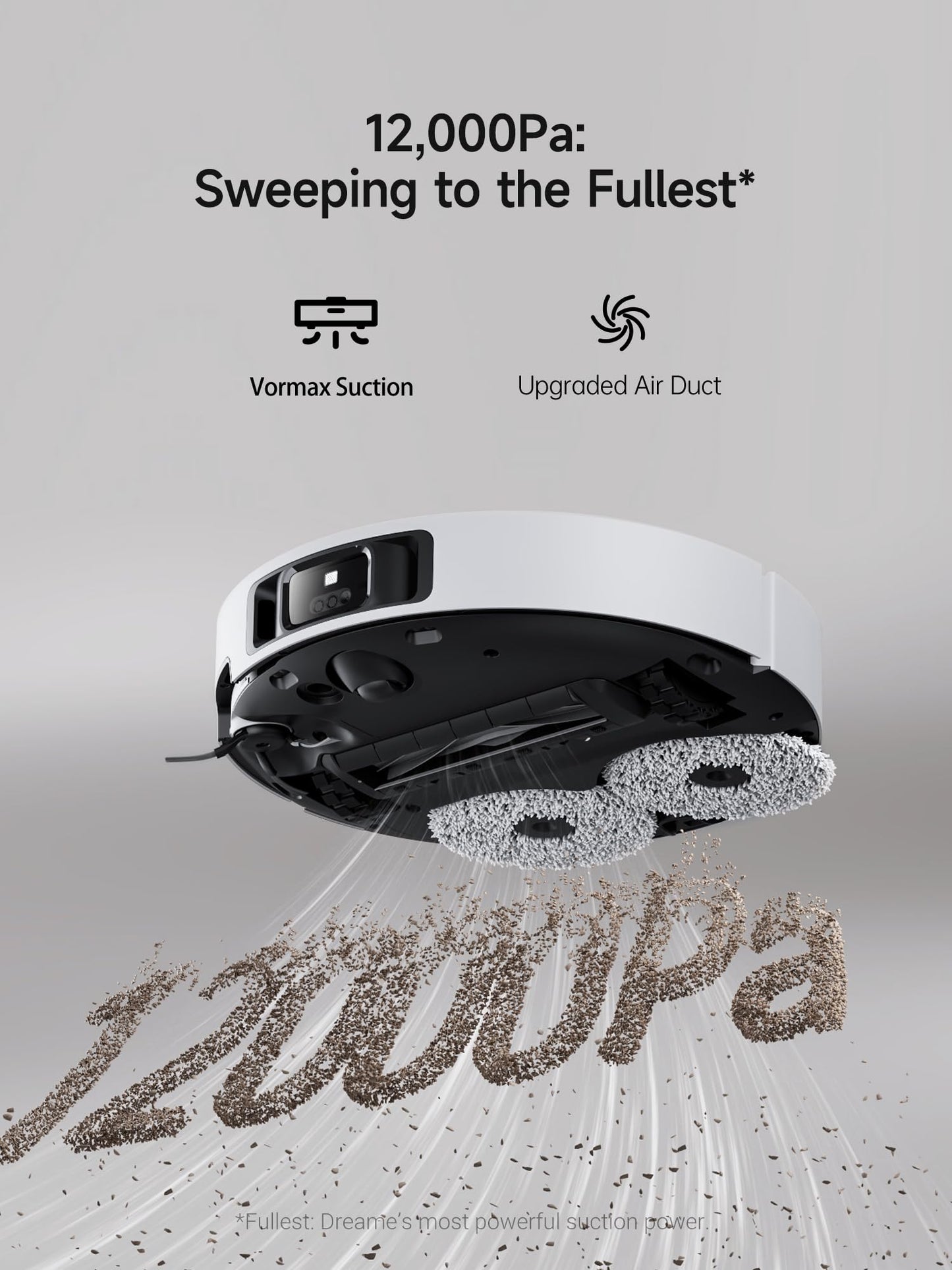 DREAME X40 Ultra Robotic Vacuum with Removable & Liftable Mop, 12,000Pa Suction, Side Brush Extensive Cleaning, 158°F Mop & Washboard Self Cleaning, Auto-Empty, Auto Refill, liftable Brushes White