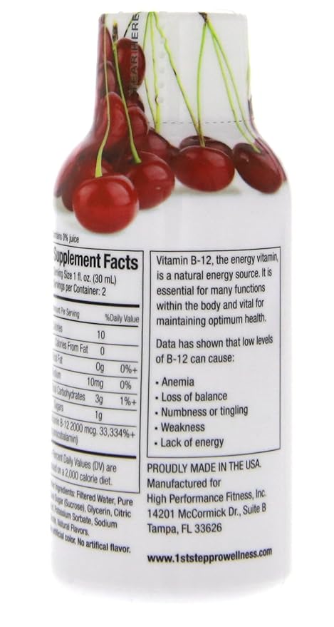 1st Step for Energy B-12 Boost Cherry Charge 12 (2 fl oz) bottles