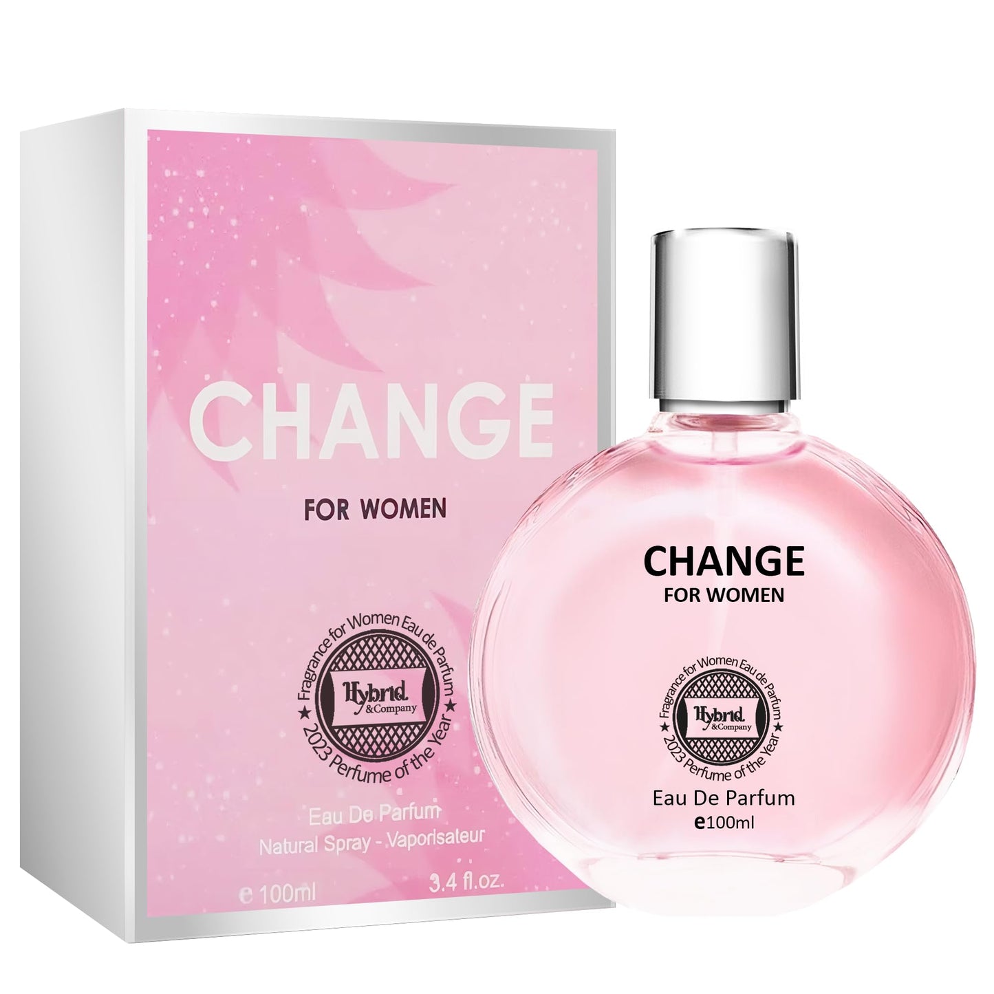 Hybrid & Company Change For Women Delicate And Unexpected Fruity Floral Fragrance Scent Womens Perfume, 3.4 Fl Oz