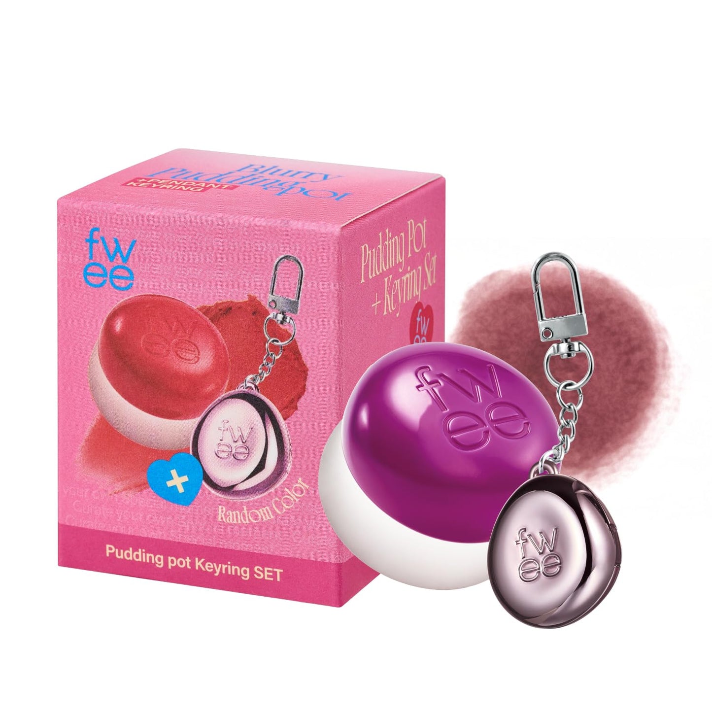 fwee Blurry Pudding Pot + Keychain SET | Airbrushed Blush & Lip, Buildable Pigment, Long-lasting, Lightweight, Easy to Blend, Natural Soft Matte Finish Makeup – Slayyy (Smoky Mauve) | 0.17 oz