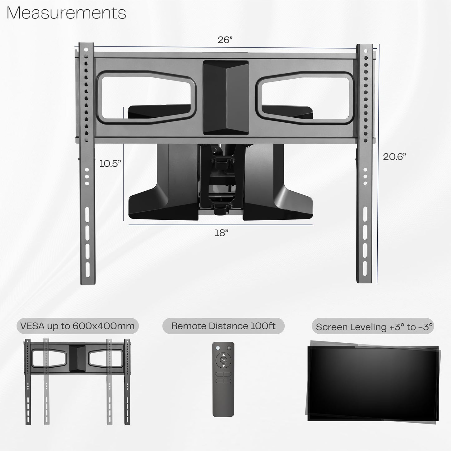 VIVO Motorized Fireplace TV Wall Mount for 37 to 70 inch Screen up to 77 lbs, Height Adjustable Electric Pull Down Mantel Bracket, Black, MOUNT-E-M070R