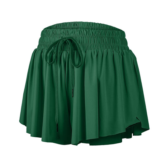 Blaosn Flowy High Waisted Shorts Women Gym Yoga Athletic Workout Running Sweat Spandex Cute Teen Girls Tennis Skirt Womens Comfy Lounge with Pockets Trendy Clothes Summer(S, Forest Green)