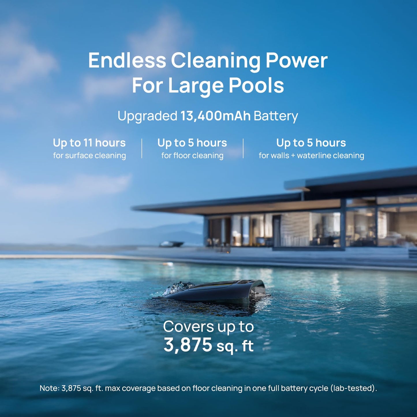 Beatbot AquaSense 2 Pro Cordless Robotic Pool Cleaner, Unmatched 5-in-1 Cleaning, Surface Parking, Pool Skimmer with APP Control, Water Clarification, for Pools up to 3,875 Sq.ft– Obsidian