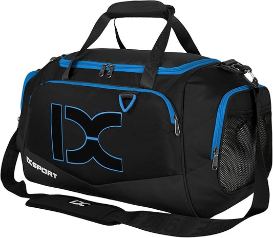 Sports Gym Bag，INOXTO Travel Duffel Bag with Dry Wet Pocket And Shoe CompartmentFor Women and Men，40L/55L Fitness Waterproof Weekender Bag For Swim Sports Travel Working Out (Black blue, 40L)