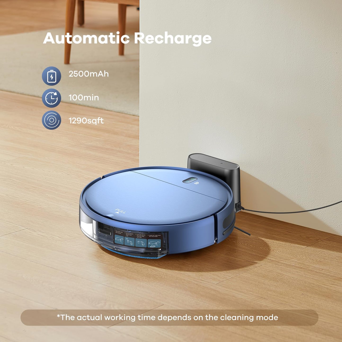 ZCWA Robot Vacuum and Mop Combo,2.4GHz WiFi/APP Aspiradora Robot,4 Cleaning Mode Automatic Vacuum Robot,Self-Charging Robotic Vacuums for Pet Hair