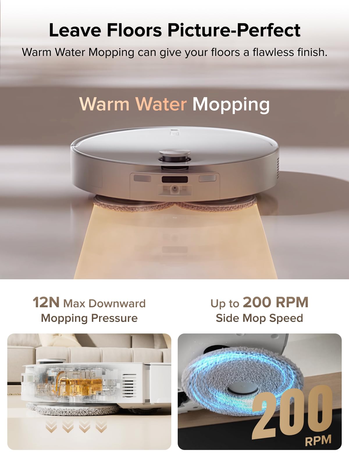 roborock Qrevo CurvX Robot Vacuum and Mop, 22,000Pa Suction, 3.14’’ Ultra Slim, Dual Anti-Tangle System, Reactive AI Obstacle Recognition, AdaptiLift Chassis, Auto Hot Water Mop Washing & Drying