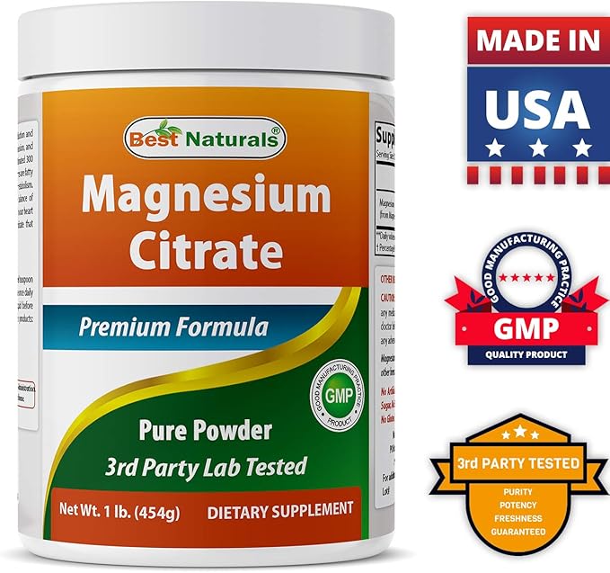 Best Naturals Magnesium Citrate Powder 1 pound (1 LB (Pack of 3))