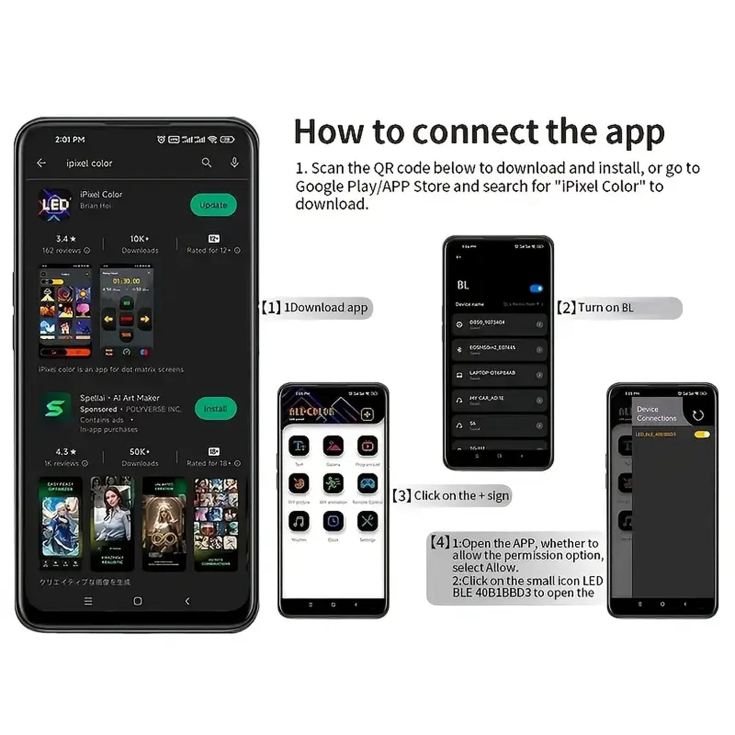 Goodream Devil Eyes Light for Windshield, 52in*7.5in Large Size DIY Programmable Flexible LED Display for Car Truck SUV Neon Sign Cool Accessories