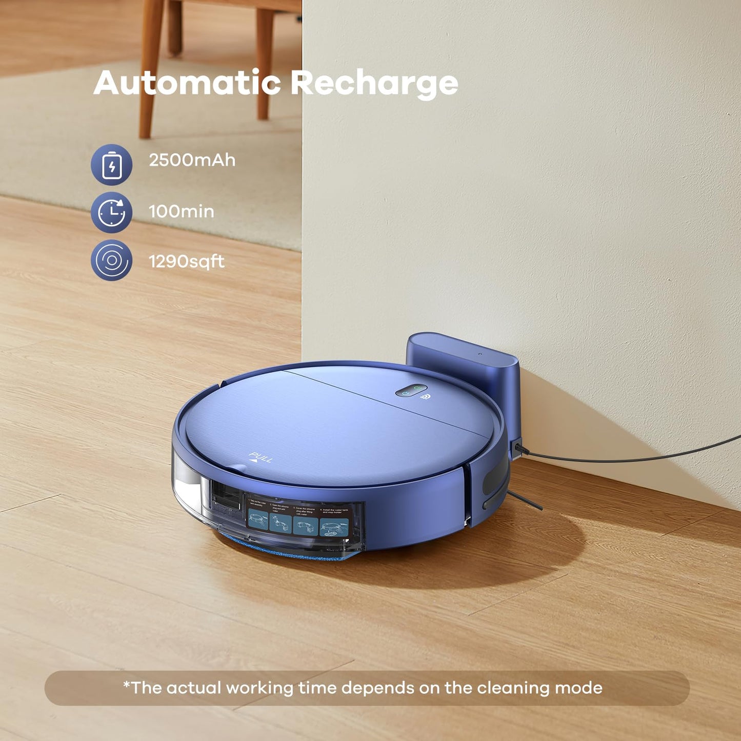 ZCWA Robot Vacuum and Mop Combo,2.4GHz WiFi/APP Aspiradora Robot,4 Cleaning Mode Automatic Vacuum Robot,Self-Charging Robotic Vacuums for Pet Hair