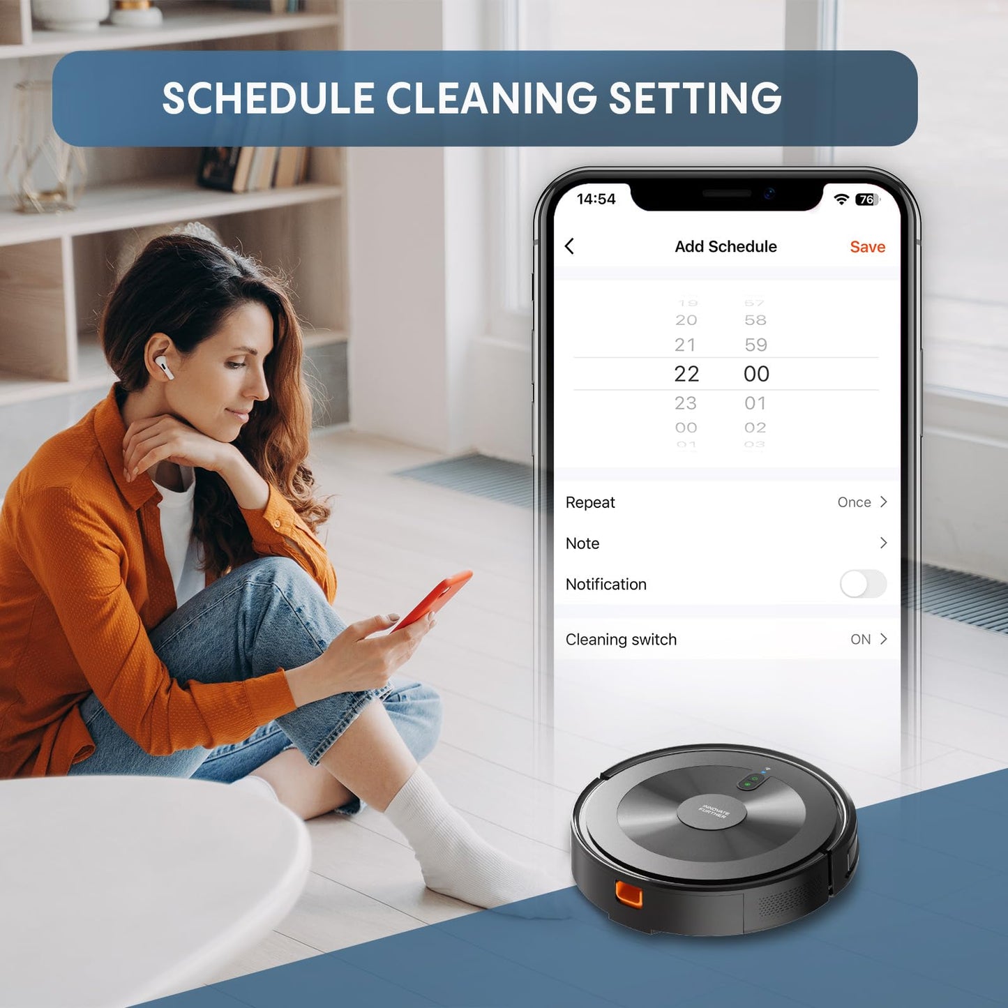 AZQQ Robot Vacuum and Mop Combo: 2-in-1 Robot Vacuum Cleaner 2500Pa Strong Suction & Tangle-Free & Alexa/APP Control & Self-Charging, Schedule Cleaning Robotic Vacuum for Pet Hair, Hard Floor, Carpet