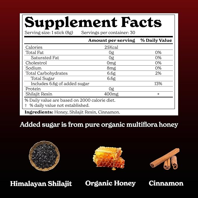 Better Alt Pure Himalayan Shilajit Cinnamon Honey Sticks with Organic Honey, Saffron | Easy to Consume Shilajit| 30 Sticks for Energy Boost & Immune Support, 85+ Trace Minerals, 75%+ Fulvic Acid