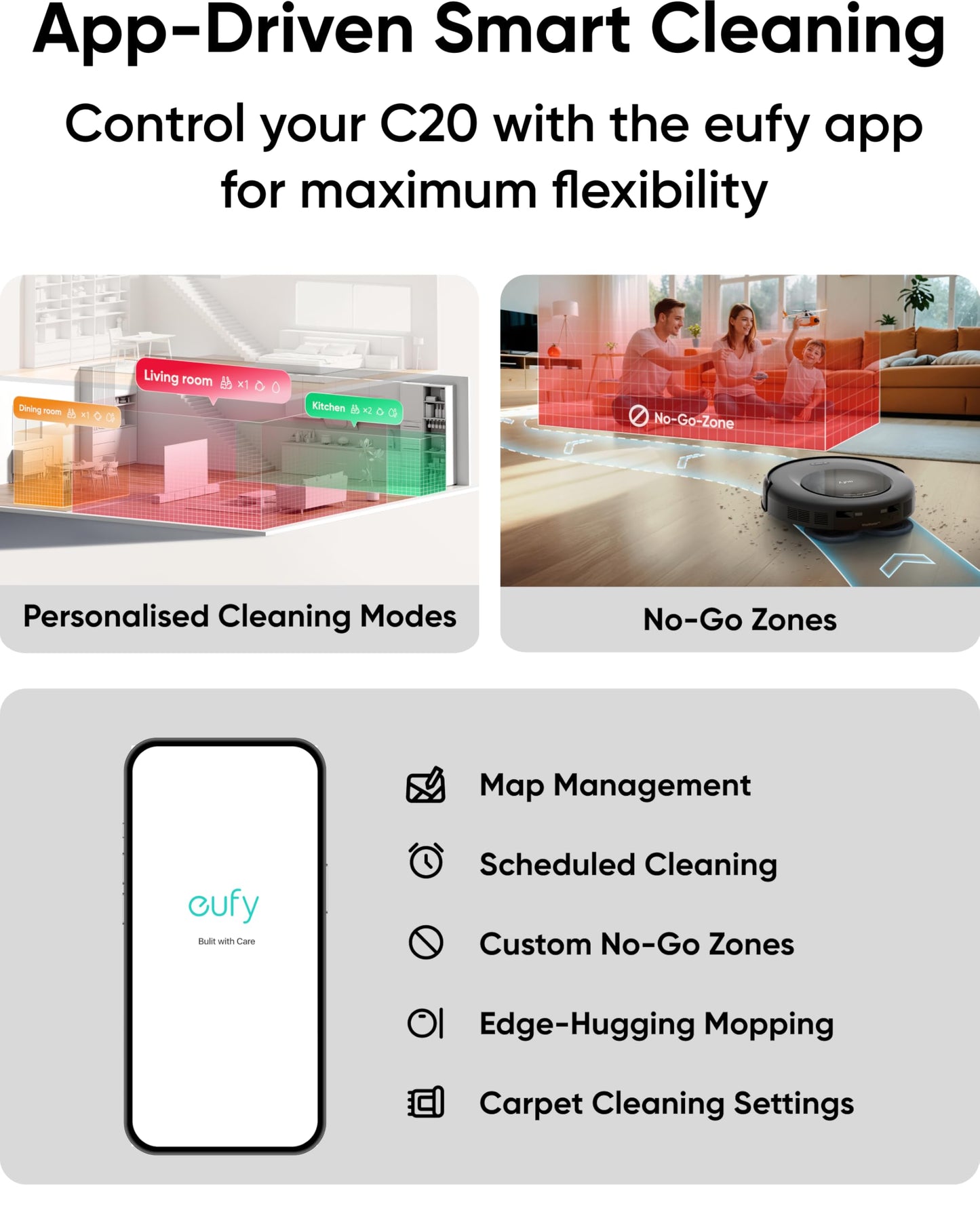 eufy Robot Vacuum Omni C20, Robot Vacuum and Mop Combo, Self Emptying, Auto Mop Washing and Auto Drying for Hands-Free Cleaning, 7000 Pa Powerful Suction, 3.35-Inch Design, All-in-One Station