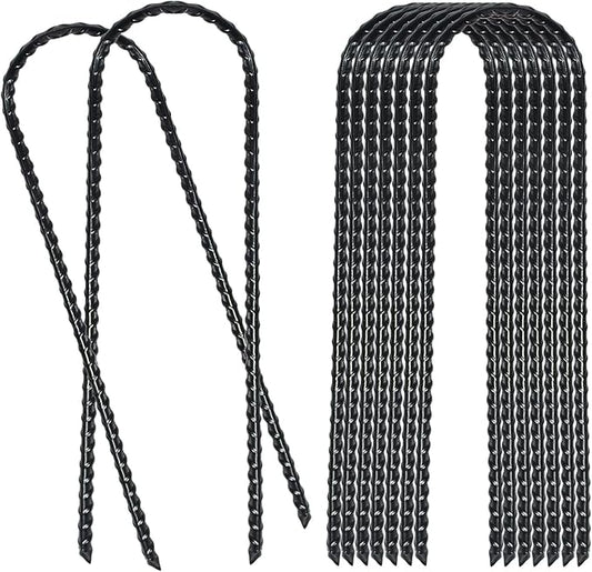 20 Pack 10 Inch Heavy Duty Trampolines Wind Stakes Galvanized Steel Garden Stakes U-Shaped Staples for Landscaping, Camping Tents, Soccer Goals and Garden Decoration