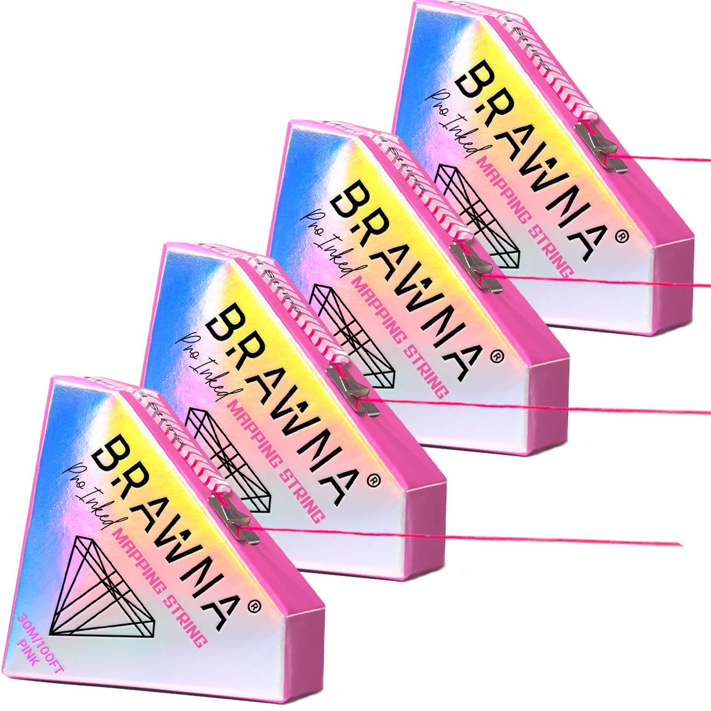 Brawna 30 Meters Pink Eyebrow And Lip Pre - Inked Mapping String - Brow Measuring Tool - Pmu Supply - Microblading Kit - Brow La