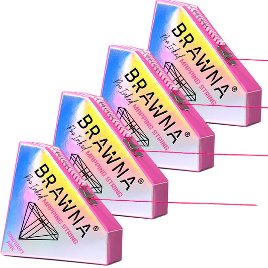 Brawna 30 Meters Pink Eyebrow And Lip Pre - Inked Mapping String - Brow Measuring Tool - Pmu Supply - Microblading Kit - Brow La