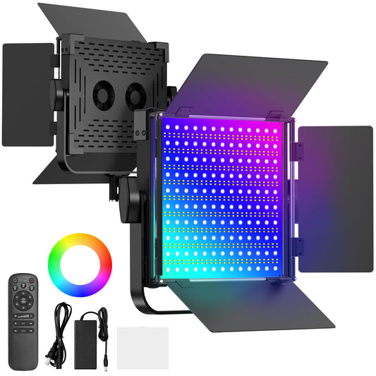 Anautin RGB Photography Lighting Kit, 50W Bi-Color LED Studio Lights, 2300k~8500k, CRI 97+, 27 Lighting Effects Video Light for Filming Camera Photo Recording Stage Shooting Streaming TikTok (2)