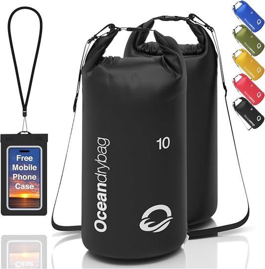 Oceandrybag - Waterproof Dry Bag Backpack - Floating Dry Sack Portable for Kayaking, Beach, Rafting, Boating, Hiking, Camping, Fishing with Waterproof Phone Case