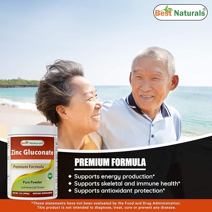 Best Naturals Zinc Gluconate Pure Powder 1 Pound
