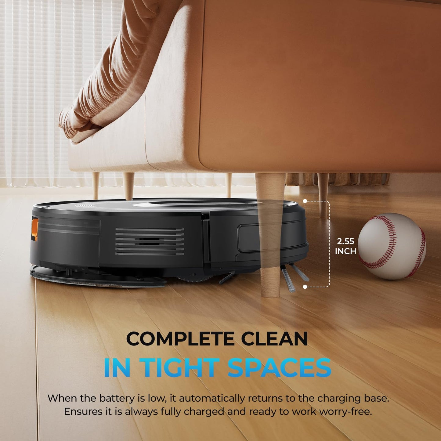 Robot Vacuum and Mop Combo, 2 in 1 Mopping Robot Vacuum Cleaner, 4200Pa Powerful Suction, Multi-Surface Cleaning, Obstacle Avoidance, Self-Charging, Easy to use, App & Voice Control, Works with Alexa