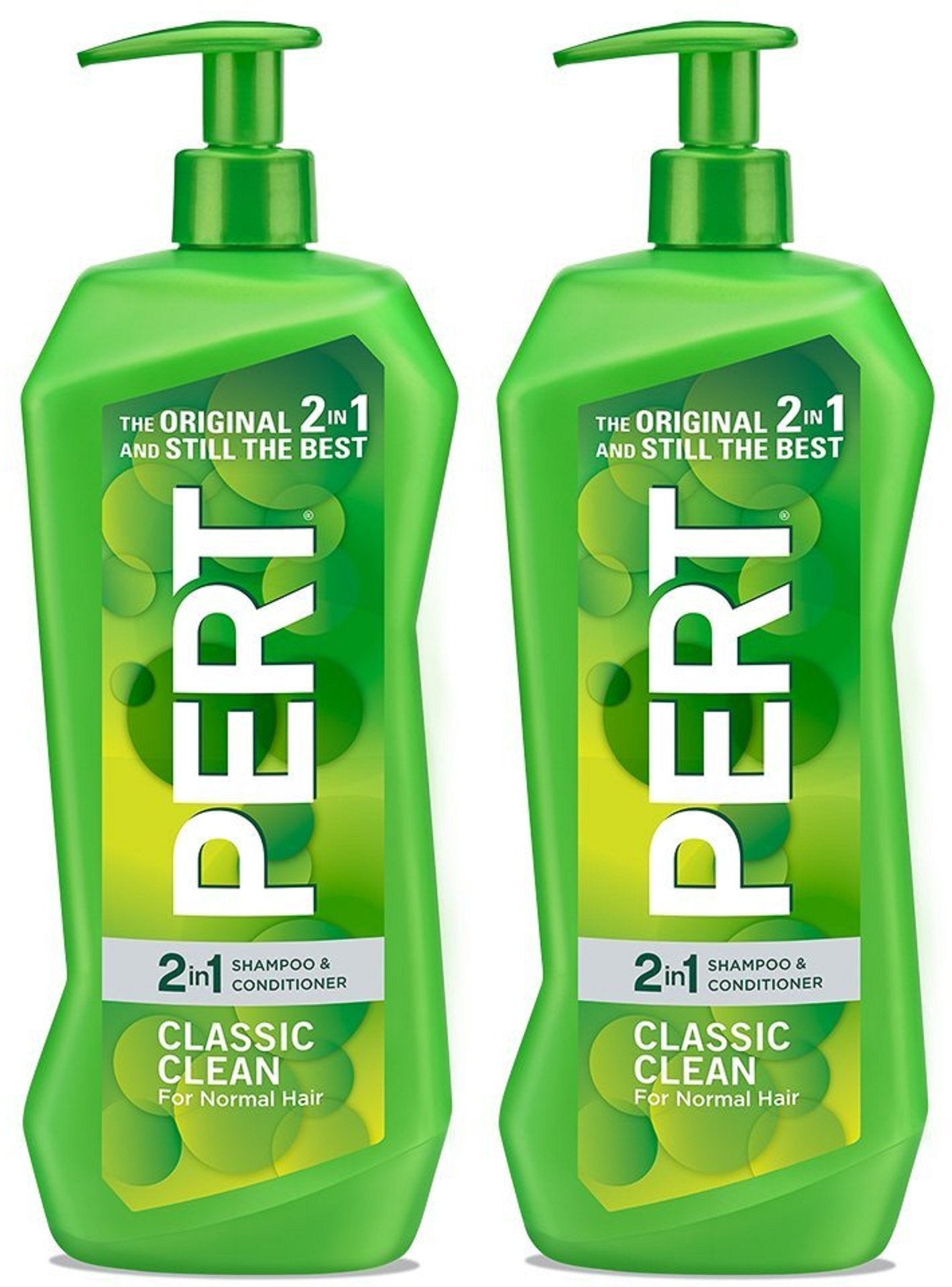 Pert Haircare - Classic Clean - 2 in 1 Shampoo & Conditioner - Net Wt. 33.8 FL OZ (1 L) Per Bottle - Pack of 2 Bottles
