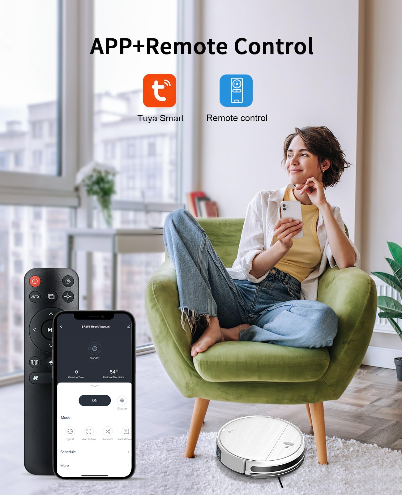 Robot Vacuum and Mop Combo, 2 in 1 Mopping Robot Vacuum Cleaner with Schedule, Wi-Fi/Voice/App, Strong Suction, Ease of Use, Self-Charging Robotic Vacuum, Slim, Ideal for Hard Floor, Pet Hair, Carpet