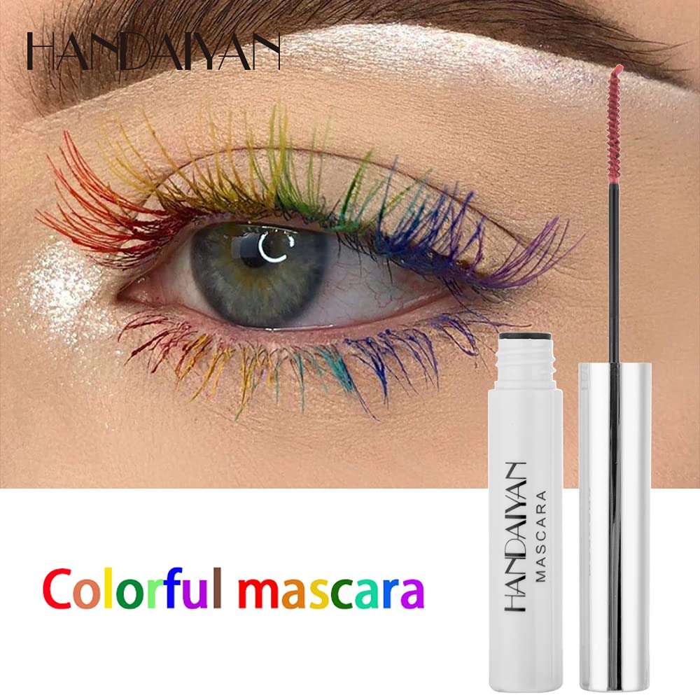BONNIE CHOICE 6Pcs Colored Mascara Set for Eyelashes, Red Pink Purple Green White Black Colorful Mascara Waterproof Charming Long Lasting Voluminous Eye Makeup Mother's Day Gifts for Women