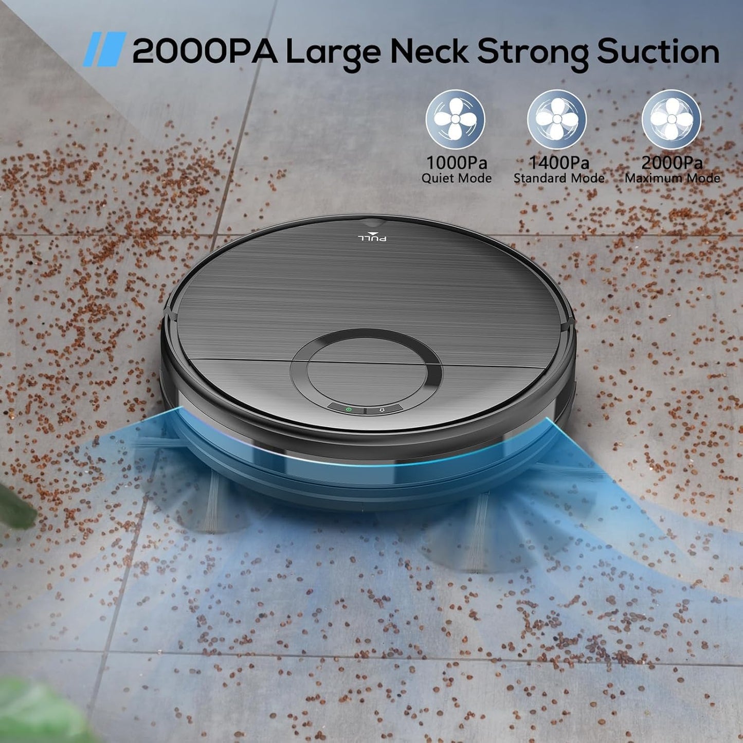 Robot Vacuum and Mop Combo, 2 in 1 Mopping Robot Vacuum Cleaner with Schedule, Wi-Fi/App/Remote, 2000Pa Max Suction, Self-Charging Robotic Vacuum, Slim, Ideal for Hard Floor, Pet Hair, Low-Pile Carpet