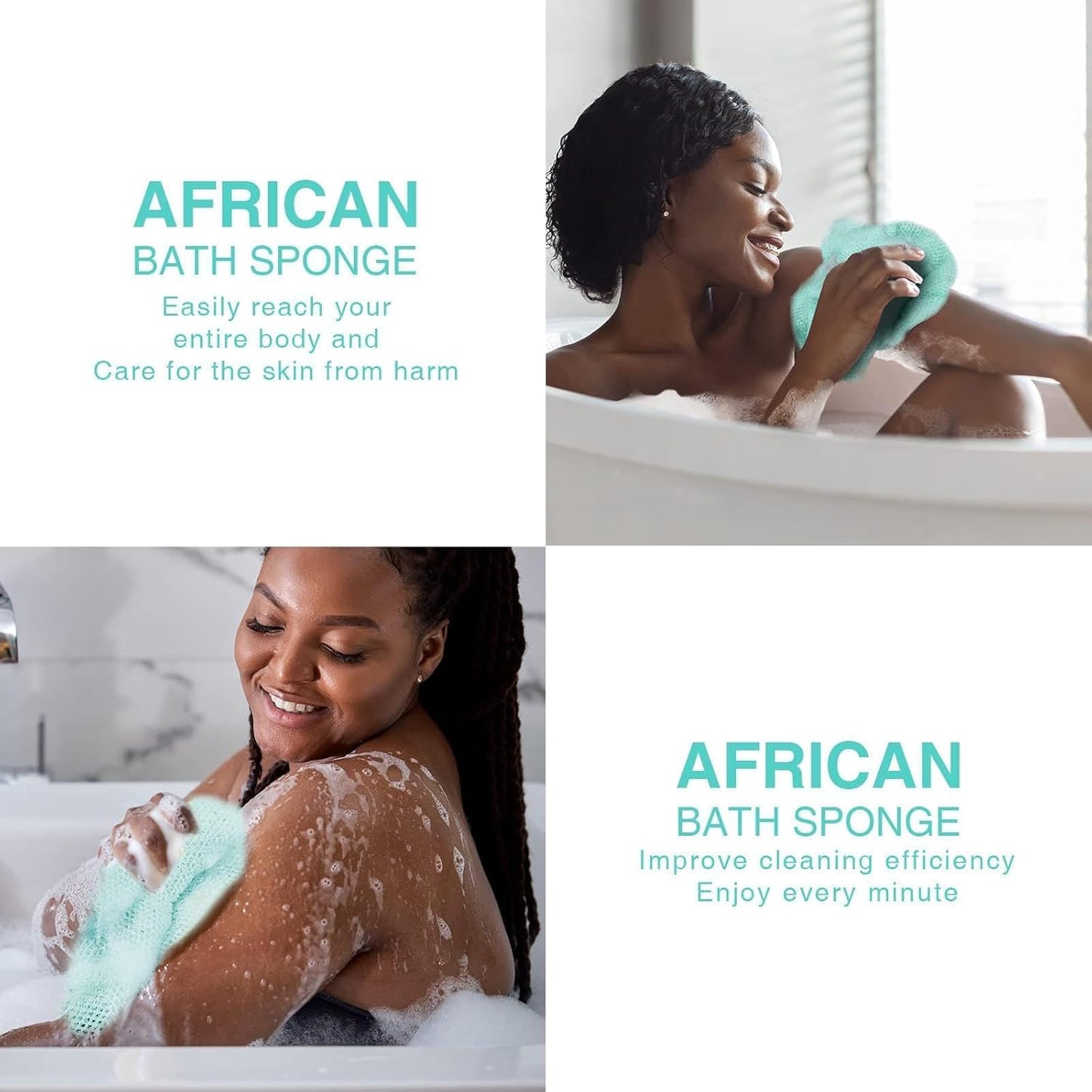 3-Piece African Exfoliating Net Bath Sponge Set | Skin Smoother | Daily Use