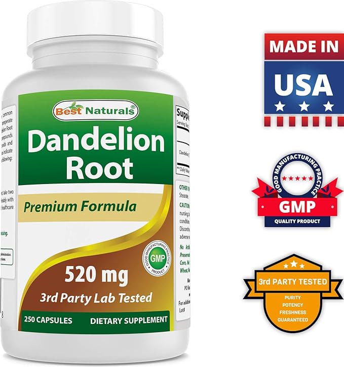 Best Naturals Dandelion Root 520 mg & Ashwagandha Extract 500 Mg