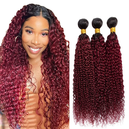 1b99j Kinky Curly Bundles Ombre Human Hair Bundles 24 24 24 inch 3 Bundles