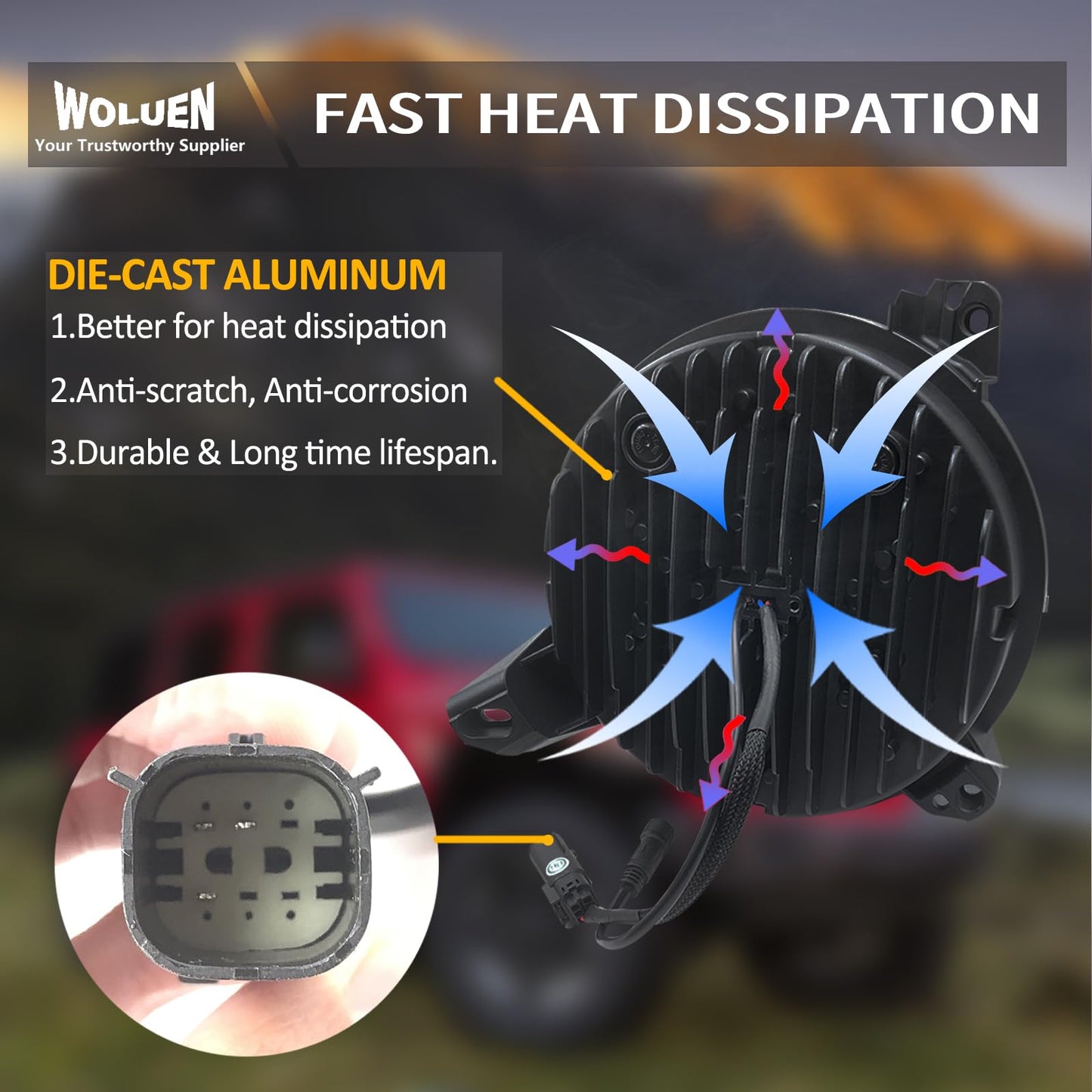 Woluen 9 Inch LED Headlights with Chasing RGB Halos - Fit for 2018+ Wrangler JL and 2020+ Gladiator JT Headlight Replacement with APP Controlled Chasing RGB Halos