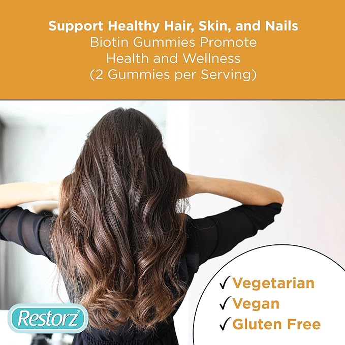 Hair, Skin, and Nails Biotin Gummy Vitamins, Strawberry Flavor (12-Pack)