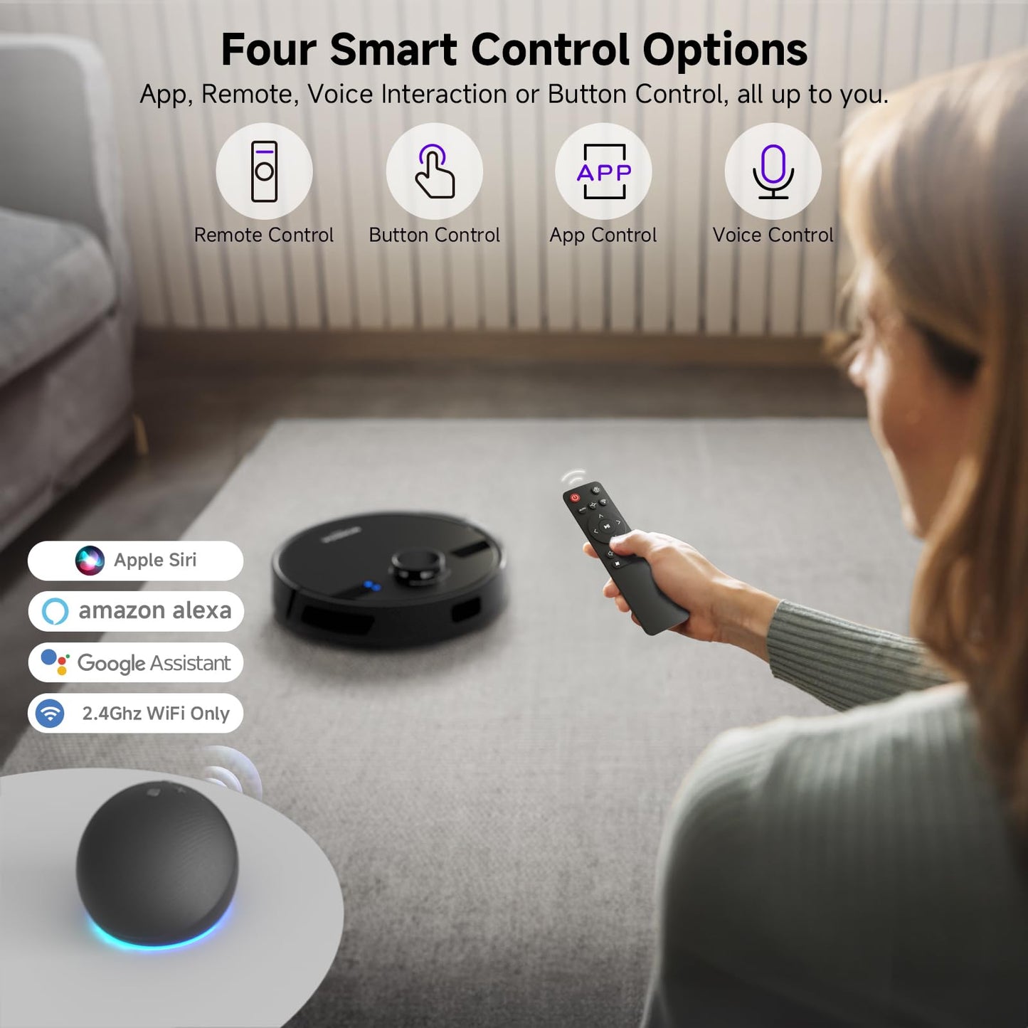 MONSGA Robot Vacuum and Mop Combo, 5000Pa Robotic Vacuum with 3.5L Self Emptying Station, Lidar Navigation Robot Vacuum Cleaner, 180mins Runtime, APP/Remote/Voice Control, for Hard Floors and Carpets