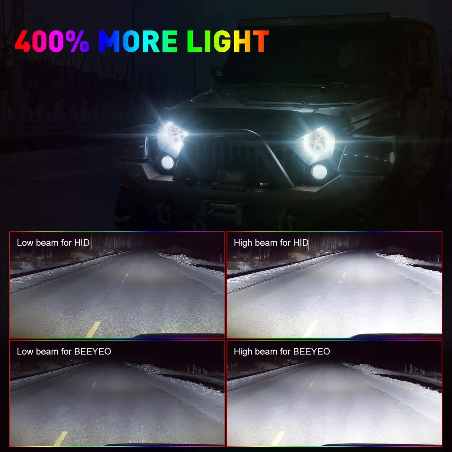 ZiopGTob 7" Inch RGB Halo Headlights & 4" Fog Lights Combo Headlamp Assembly Dual Controlled RGB Light Kits Compatible with 2007-2018 Jeep Wrangler JK JKU