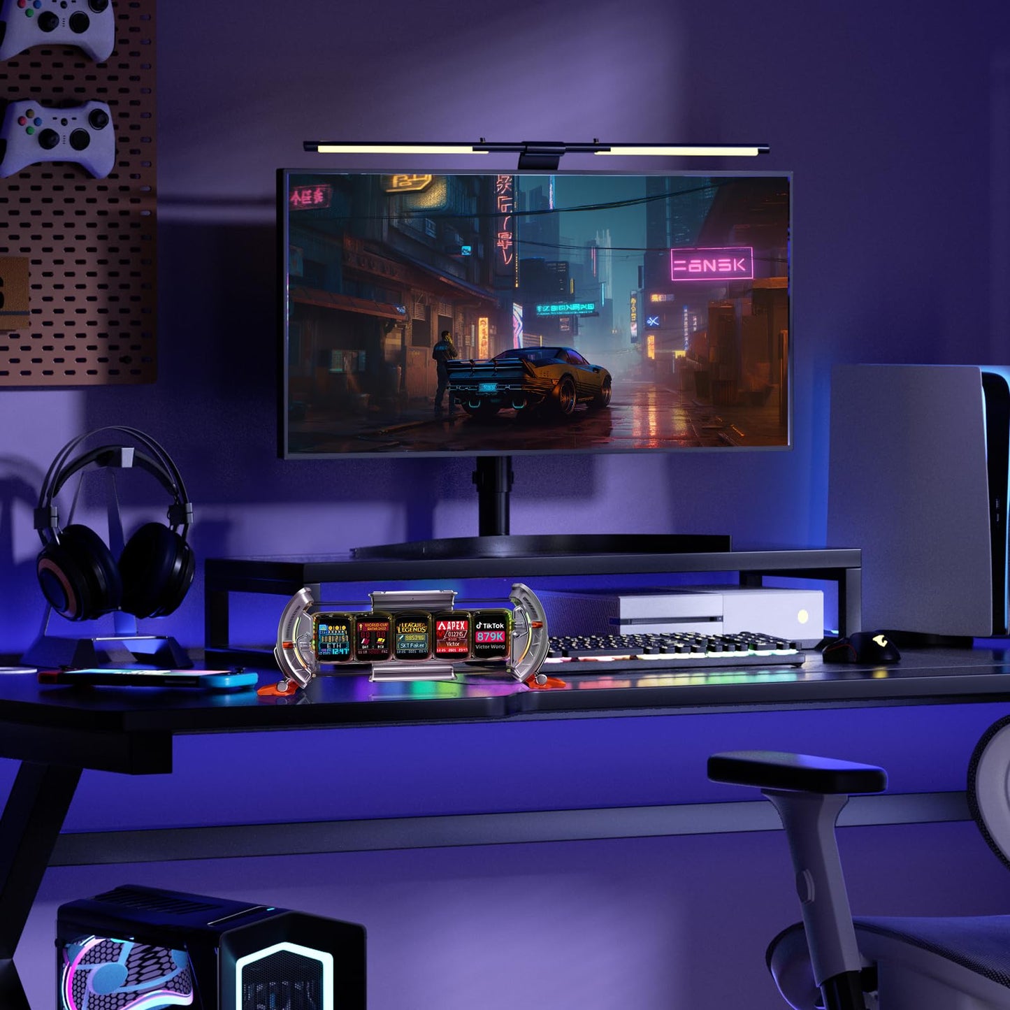 Divoom Times Gate - Cyberpunk Gaming Setup Digital Clock with Smart APP Control, WiFi Connect, RGB LED Display, Personalized Dashboard, Pixel Art for Gaming Room & Office Decor(Sliver)