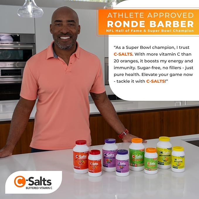 C-Salts Original Vitamin C Powder Supplement - 100% Pure High Dose Buffered Vitamin C Powder for Immune Support - Sugar-Free Powdered Drink Ascorbate, Organic, Stomach-Friendly, Original 26oz