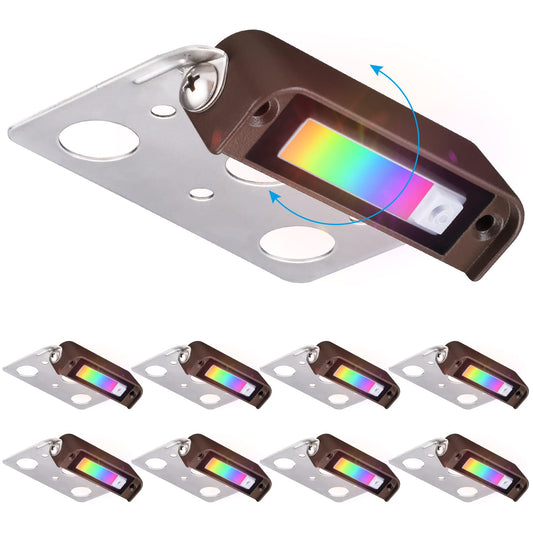 LEONLITE 8-Pack Premium Series RGB 4 Inch 1W LED Retaining Wall Lights Swivel, Color Changing Hardscape Lighting Low Voltage, 12V-24V AC/DC LED Landscape Hardscape Paver Light, Outdoor Step Light, ETL