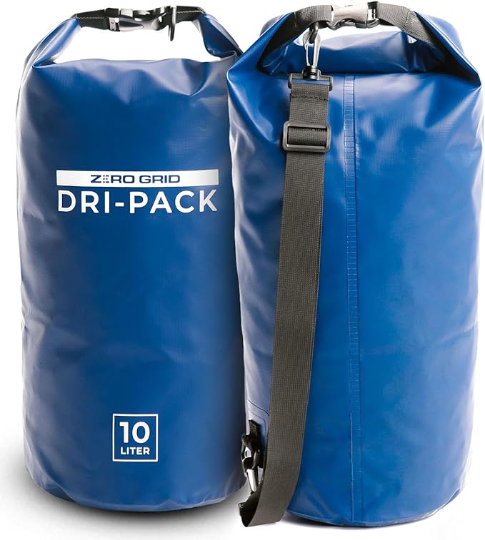 Zero Grid Waterproof Dry Bag - Floating Roll Top Drybag Keeps Dry 10L/20L/30L/40L Sizes for Backpacking, Kayaking, Boating, Camping, Fishing, Hiking, Made from Tough 500D Material